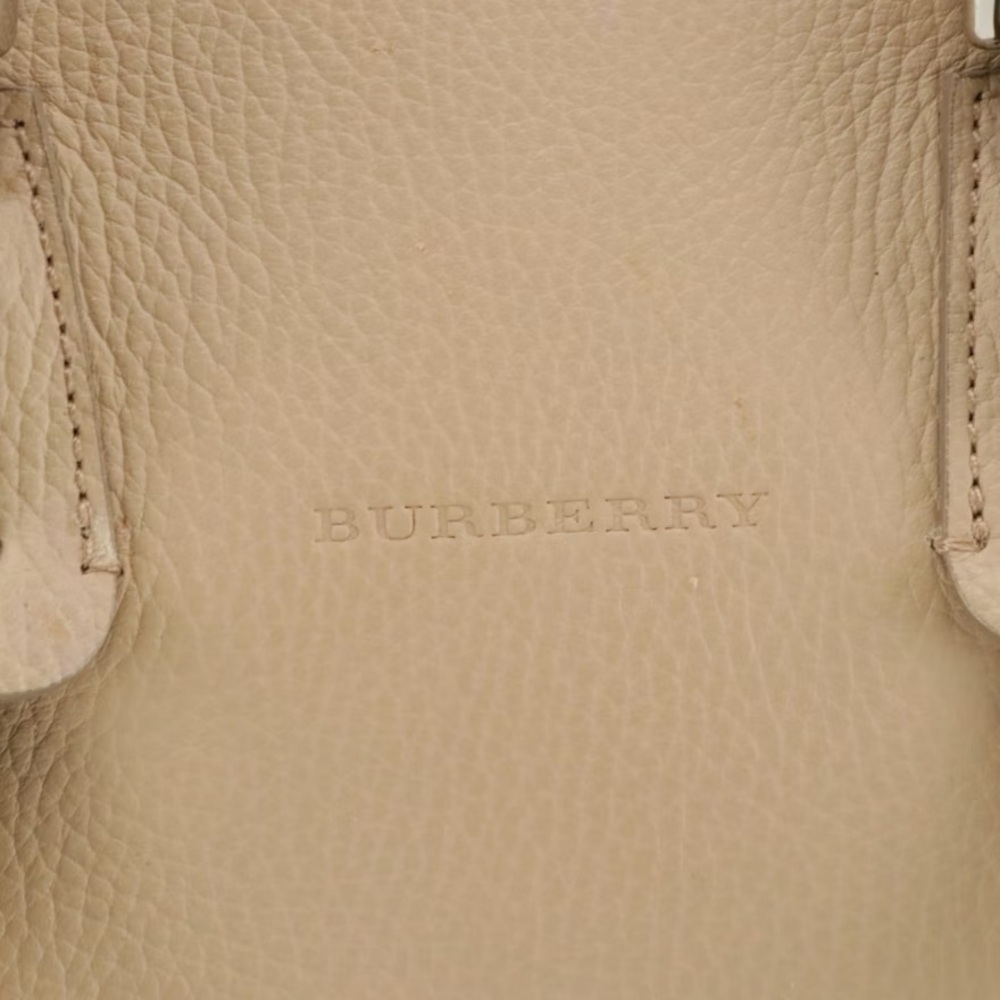 Burberry Calfskin Leather Beige Leather Handbag - Picture 3 of 9